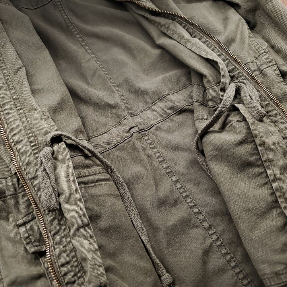 Lucky Brand Military Utility Jacket Women S Green Cinch Waist Twill Safari - Picture 9 of 12